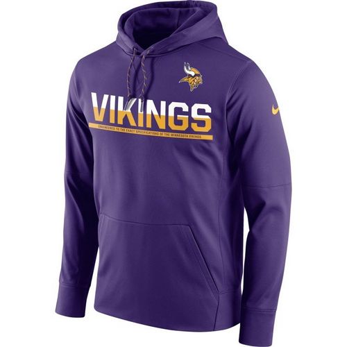 Men's Minnesota Vikings Nike Purple Sideline Circuit Pullover Performance Hooded Sweatshirt - Click Image to Close